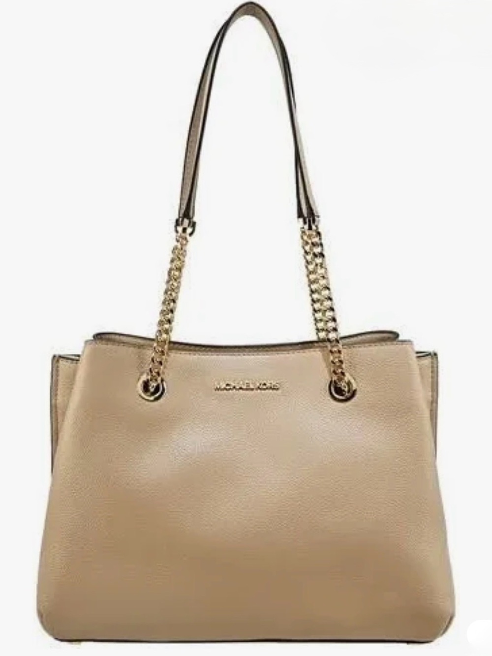 Pre-loved-MK Jet Set Medium Leather Chain Bag and Leather Bisque Trifold Wallet